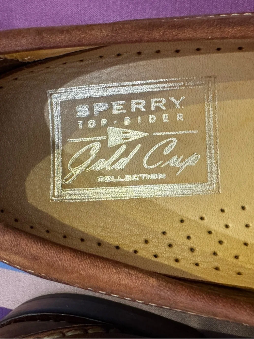 Leather Penny Loafers Moccasin Shoes Men 7.5 back to school Sperry Gold cup